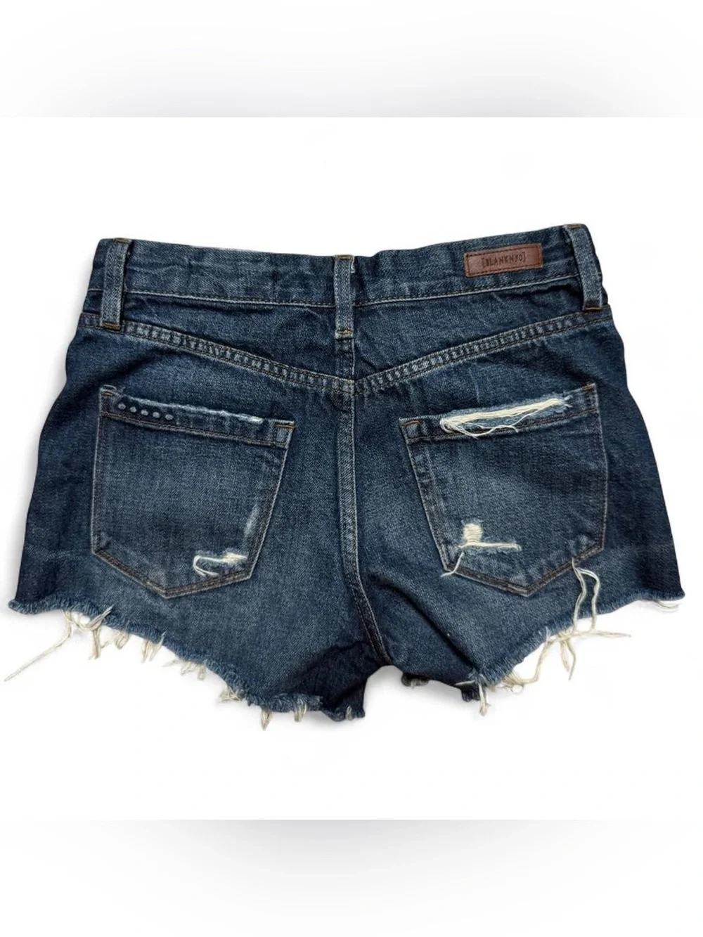 Blank NYC Dark Blue Distressed Denim Cutoff Shorts - Size 24